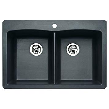 Blanco 511-602 Diamond Equal Double Bowl Kitchen Sink, Anthracite Finish