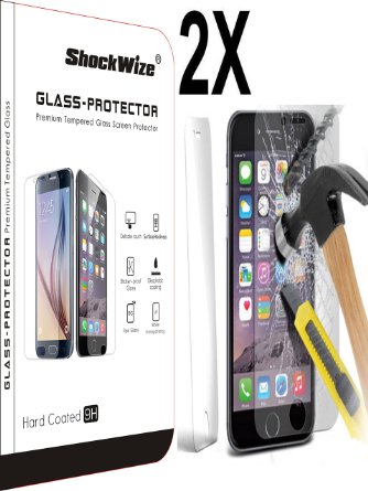iPhone 5 / 5s/ 5c/ SE (2016) Ballistic Screen Protector ShockWize ® [2 Pack] [Tempered Glass] .3mm Thin Premium Real Glass Screen Protector iPhone 5 / 5s/ 5c/ SE [Lifetime Warranty]
