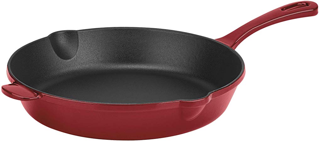 CUISINART CI22-24CR Chef's Classic Enameled Cast Iron 10-Inch Round Fry Pan, Cardinal Red