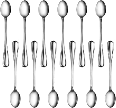 New Star Foodservice 58222 Slimline Pattern, Stainless Steel, Iced Tea Spoon, 7.5-Inch, Set of 12