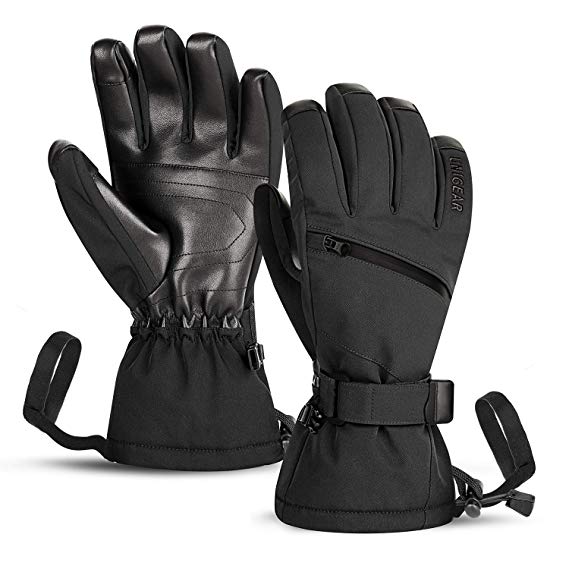 Unigear Ski Gloves Waterproof Touchscreen Snowboard Gloves, Warm Winter Snow Gloves for Cold Weather, Fits Both Men & Women