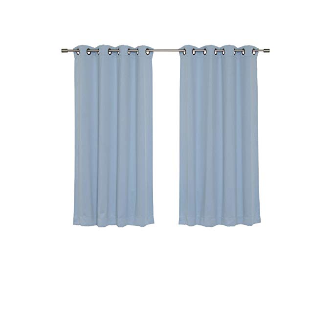 Best Home Fashion Thermal Insulated Blackout Curtains - Antique Bronze Grommet Top - Ocean- 52" W x 63" L - (Set of 2 Panels)