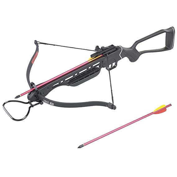 Wizard Archery 150 lbs Hunting Crossbow w/ 4x20 Scope, 8 Arrows and Rope Cocking Device
