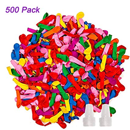 iRunning 500 Pack Self-sealing Water Balloons, Colorful Water Balloons Bomb with Refill Kits for Summer Water Balloons Fight