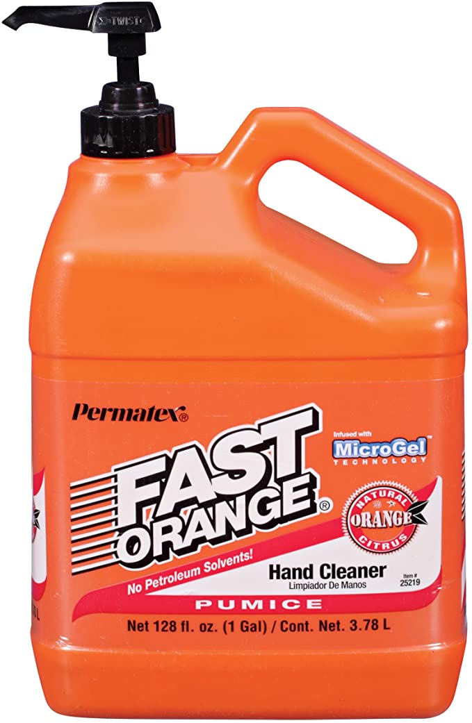 Permatex 25219 Fast Orange Pumice Lotion Hand Cleaner with Pump, 1 Gallon