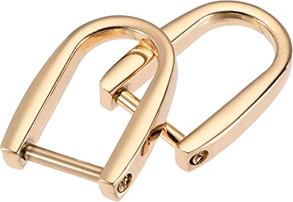 uxcell 14mm(0.55") U Shape Horseshoe D-Rings Detachable Buckle for DIY Craft, Gold Tone 2pcs