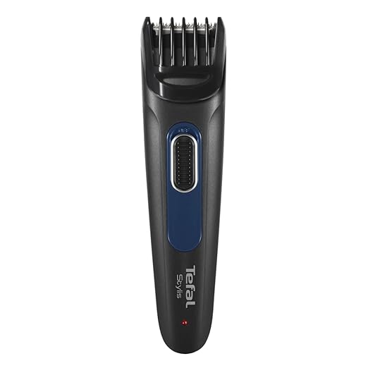 Tefal Stylis JT280001, Corded and Cordless beard trimmer with fast charge, Self-sharpening stainless steel blades, 90 mins run time, Black