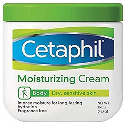 Cetaphil Moisturizing Cream for Dry/Sensitive Skin, Fragrance/Free 16 oz (2 Count)