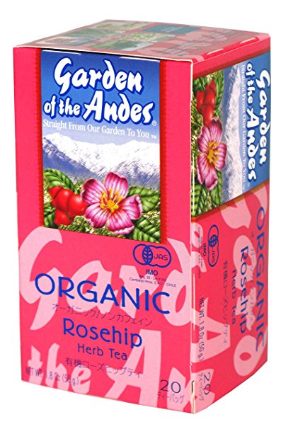 Garden of the Andes 100% Organic Herbal Tea, Rosehip and Hibiscus, 20-Count