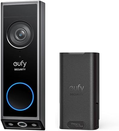 Eufy Security 1080p Outdoor Battery Powered Doorbell Camera with Night Vision and USB-C Rechargeable Battery Pack