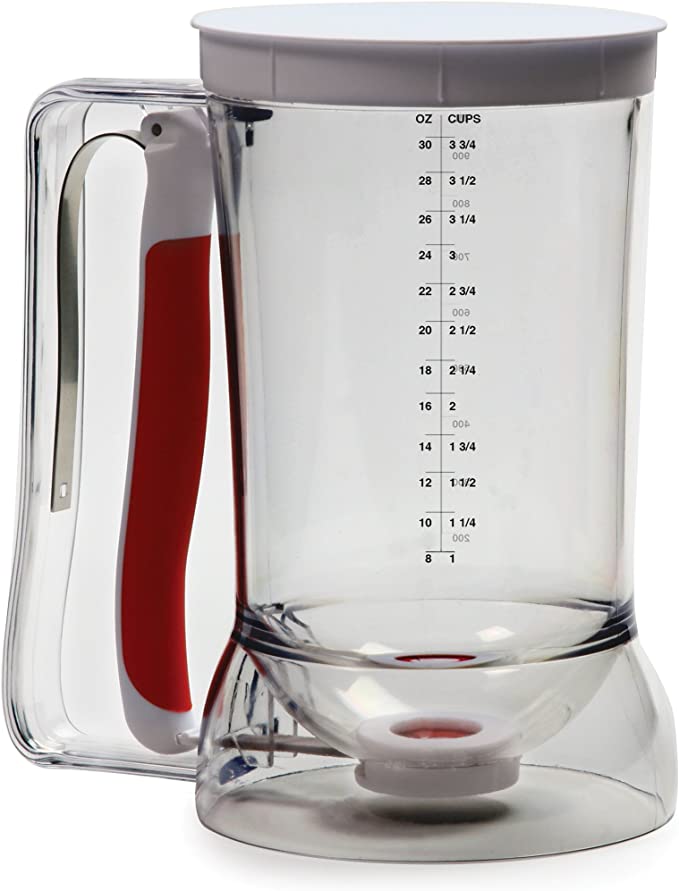 Batter Dispenser, 4 Cup, Clear/Red