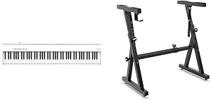 Roland FP-30X Digital Piano with Built-in Powerful Amplifier and Stereo Speakers. & Pyle Heavy Duty Folding Keyboard Stand - Sturdy Reinforced Z Design w/Adjustable Width & Height