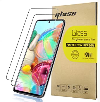 DJSOG [2 Pack] Screen Protector for A71, A71 Tempered Glass Film,Bubble Free and Case-friendly 0.33mm 9H, Anti-Scratch, Anti-Fingerprint, Face ID Compatible