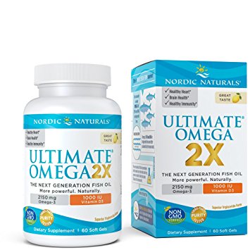 Ultimate Omega 2X Vitamin D3 - Nordic Naturals Supplement with 2150 mg Omega-3s and 1000 IU of Vitamin D, Support for Heart, Brain, Immune and Bone Health, 60 Soft Gels