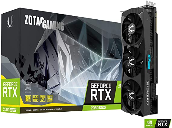 ZOTAC Gaming GeForce RTX 2080 Super Triple Fan 8GB GDDR6 256-bit 15.5Gbps Gaming Graphics Card, IceStorm 2.0, Active Fan Control, ZT-T20820H-10P