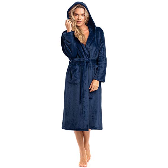 Lord & Lane Spa Collection Plush Fleece Robe with Hood, Luxurious, Warm Bathrobe