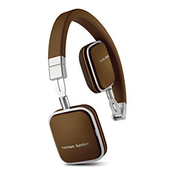 Harman/Kardon Soho Flat Foldable On-Ear Mini Headphones with 3-Button Remote and Mic for use with Apple Devices - Brown