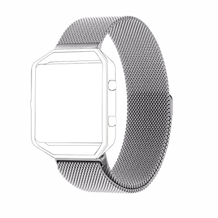 Fitbit Blaze Band Large (6.1-9.3 in), PUGO TOP Milanese Loop Stainless Steel Wristband for Fitbit Blaze Smart Fitness Watch, Large