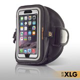 Gear Beast GearWallet XLG Sports Armband Case Pouch for Apple iPhone 6s Plus  iPhone 6 Plus 55 Inch and Galaxy S6 Edge Plus Samsung Note 543 and Note 4 Edge and More - Compatible with Otterbox or Ruggedized Cases - Space for 4 Card Slots Cash Keys Earbuds Etc Black