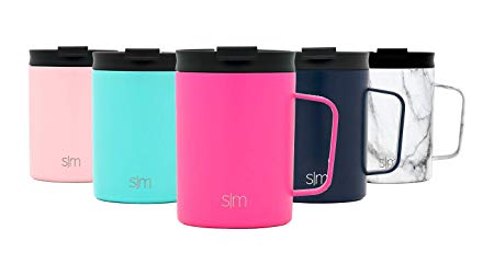 Simple Modern 12oz Scout Coffee Mug Tumbler - Travel Cup for Men & Women Vacuum Insulated Camping Tea Flask with Lid 18/8 Stainless Steel Hydro -Malibu