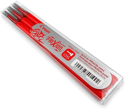 Pilot Refills for Frixion Point Rollerball 0.5 mm (Pack of 3) - Red