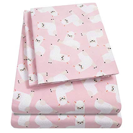 1500 Supreme Kids Bed Sheet Collection - Fun Colorful and Comfortable Boys and Girls Toddler Sheet Sets - Deep Pocket Wrinkle Free Hypoallergenic Soft and Cozy Bedding - Twin XL, Llamas