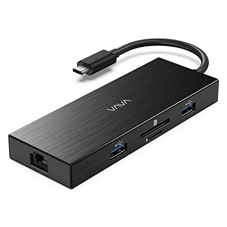 VAVA USB C Hub 8-in-1 Adapter with PD Power Delivery, 1Gbps Ethernet Port, SD Card Reader, 4K USB C to HDMI, 3 USB 3.0 Ports for MacBook Pro and Type C Windows Laptops