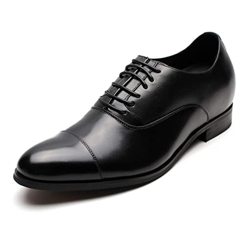 CHAMARIPA Men's Invisible Height Increasing Elevator Shoes-Formal Oxford Tuxedo Dress Shoes Genuine Leather-2.76 Inches Taller X92H38-1