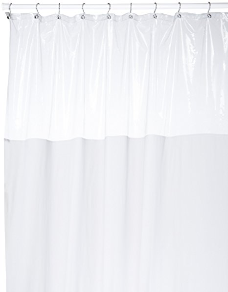 Carnation Home Fashions 72-inch by 72-Inch Vinyl Window Shower Curtain, White