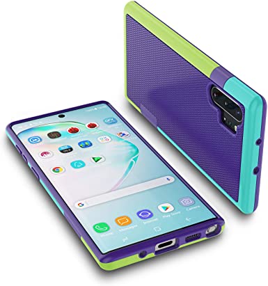 for Galaxy Note 10 Plus Case, Jeylly Shock-Absorption 3 Color Bumper Cover Anti-Slip Rugged Soft TPU Hard PC Armor Protective Case Shell for Samsung Galaxy Note 10  / Note 10 Plus (6.8 inch) - Purple