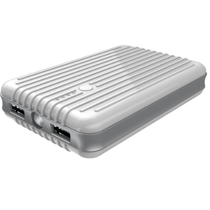 Power BankiFansreg Luggage Box 11200mAh 2 USB Portable Charger External Battery Power Pack with Ultra Bright Flashlight for iPhone 6 Plus 5S 5C 5 4S iPads iPods Samsung Galaxy S5 S4 S3 S2 Note 4 Note 3 MP3 Player Digital Cameras Smart Phones and Other 5V USB Charging Devices--White