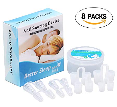 Cafepola Snoring Solution Anti Snoring Devices for Snore Stopper Nose Vents Stop Snoring Sleep Aid Snore Reducing for Sleep Better（8Packs Included）