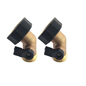 A1003T 3YR WARRANTY 2 PACK-Heavy Duty Brass Gooseneck Shut Off Valve Connector