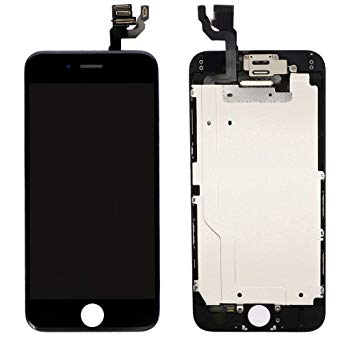 Screen Replacement for iPhone 6, LCD Display with 3D Touch Screen Digitizer Full Assembly   Front Camera   Earpiece   Proximity Sensor Repair Tools Kit (Black，4.7inch)