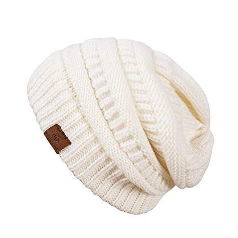 PAGE ONE Winter Warm Trendy Slouchy Chunky Knit Beanie Hat for Women