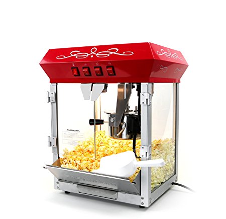 Paramount 6oz Popcorn Maker Machine - New Upgraded Feature-Rich 6 oz Hot Oil Popper [Color: Red]