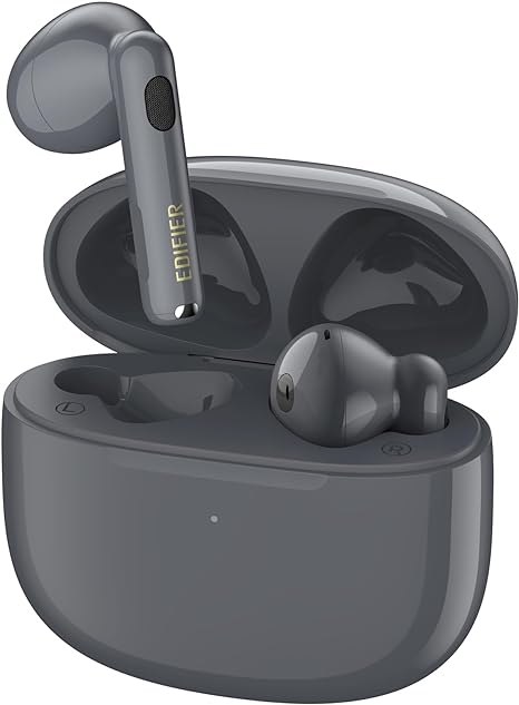 Edifier W320TN Adaptive Active Noise Cancelling Earbuds, LDAC & Hi-Res Audio Wireless, 6 Microphones AI Call Noise Cancellation, in-Ear Detection, App Control, Fast Charge, IP54, Bluetooth 5.3 - Gray