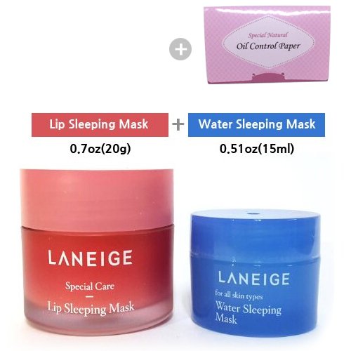 Laneige Lip Sleeping Mask 0.71oz(20ml)   Laneige Water Sleeping Mask 0.51oz(15ml)