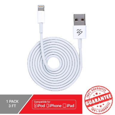 iPhone Charger for SE / 6s / 6s Plus - (3 Feet) USB Sync Cable Charger Cord (Compatible with iOS 9) [Certified Quality]