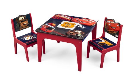 Delta Children Deluxe Table & Chair Set with Storage, Disney/Pixar Cars