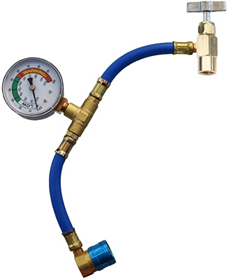 FJC 6037 R-134a U-Charge Hose and Gauge for Self-sealing Valve Cans