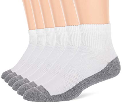 Gildan Platinum Men's 6-pack Ringspun Arch Wh Ankle Sock