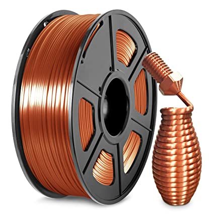 3D Printer Silk PLA Filament 1.75, SUNLU Silk PLA Red Copper Filament 1.75mm, Fit FDM 3D Printer, 1KG Spool, Dimensional Accuracy  /- 0.02 mm, Silk PLA Red Copper