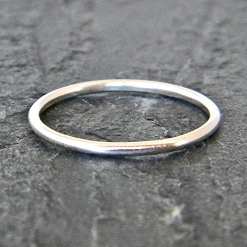 Sterling Silver Thumb Ring, Silver Stacking Ring, Thin Band Ring, Handmade Artisan Jewelry