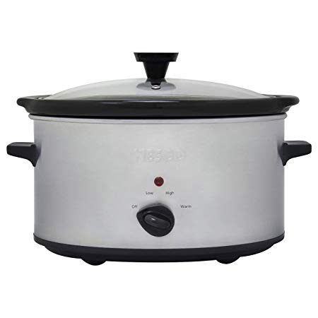 Nesco SC-6-25 6 Qt Oval Analog Slow Cooker, 6 Quart, Silver