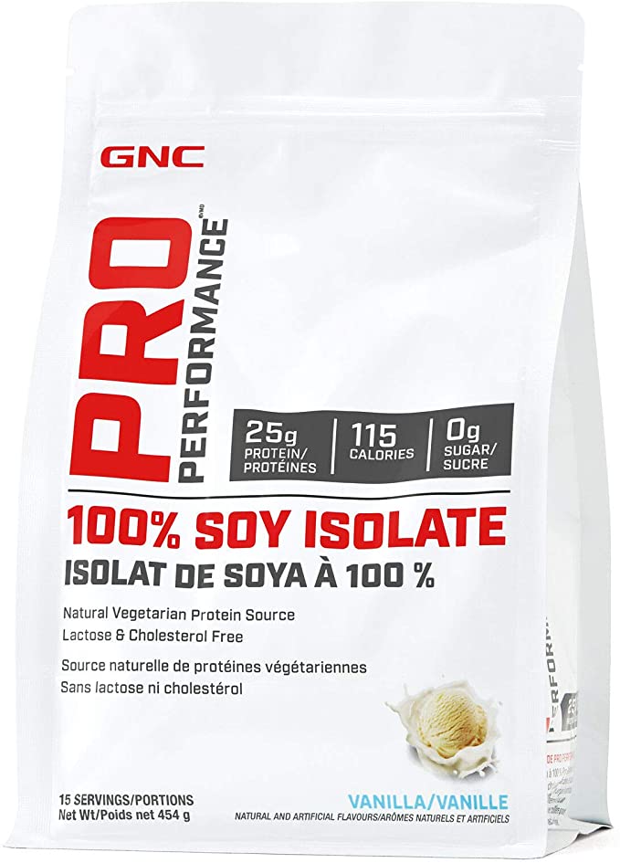 GNC Pro Performance® 100% Soy Isolate - Vanilla, 15 Servings, 25 Grams of Vegetarian Protein