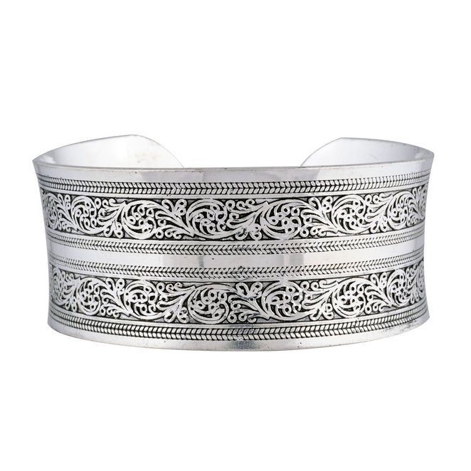Wide Open End Silver Tone Cuff Bracelet/bangle - Jewelry for Women, Mom, Girlfriend or Teen Girls in Box