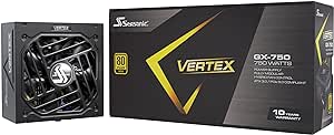 Seasonic Vertex GX-750 | 750W | 80  Gold | ATX 3.0 & PCIe 5.0 Ready | Full-Modular | ATX Form Factor | Low Noise | Premium Japanese Capacitor | Nvidia RTX 30/40 Super & AMD GPU Compatible