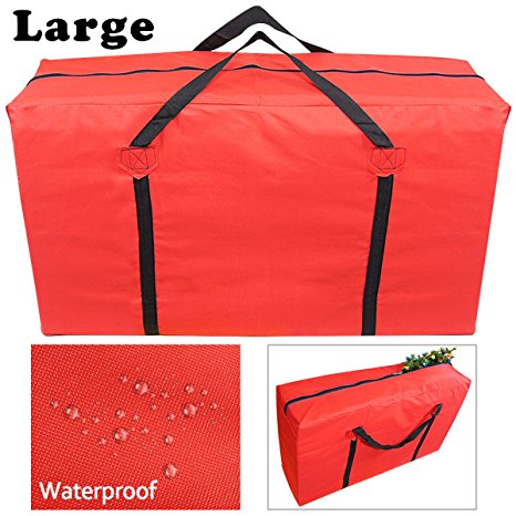 MelonBoat Waterproof Oxford Cloth Red Christmas Tree Storage Bag, for 5'-7' Artificial Trees