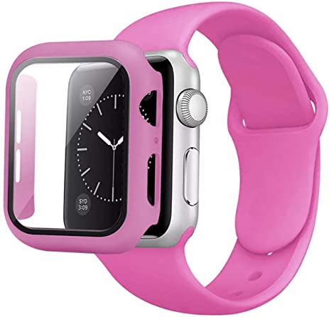 Band & CASE 2 in 1 Apple Watch Series 1/2/3/4/5/6 HOT Pink 40MM